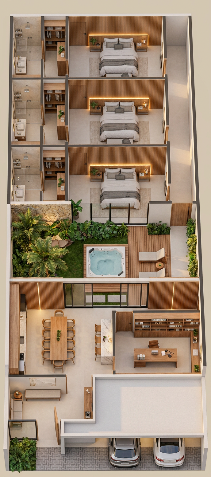 Casa inteira em 3D a partir da planta