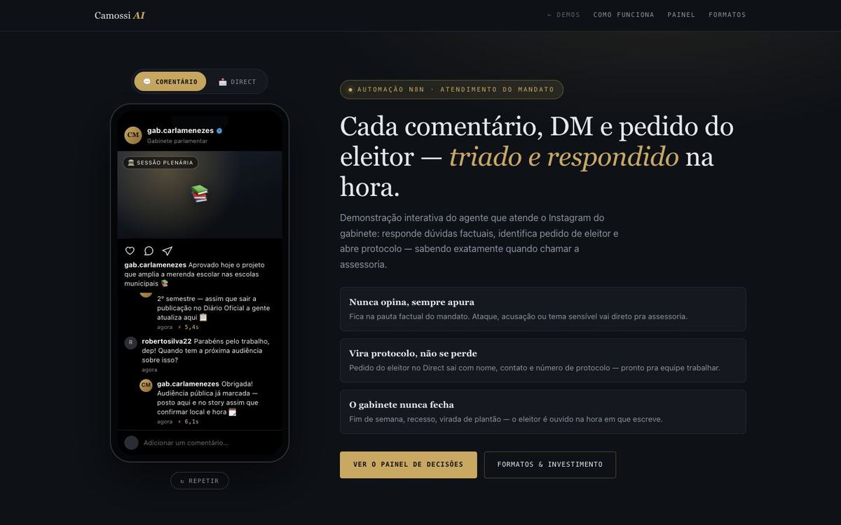 Atendente de IA para gabinete parlamentar